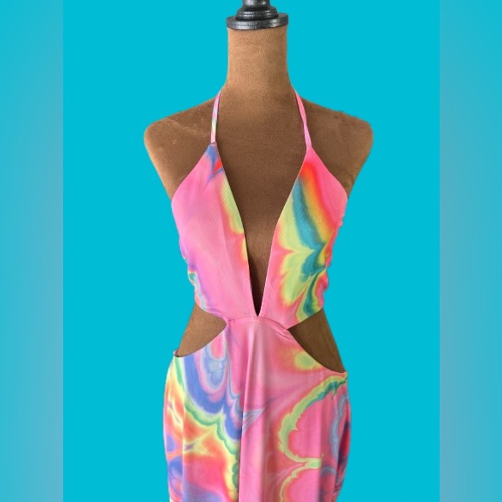 AFRM NWT Tie-Dye Cutout Maxi size XL🩷💚💜💛🧡💙